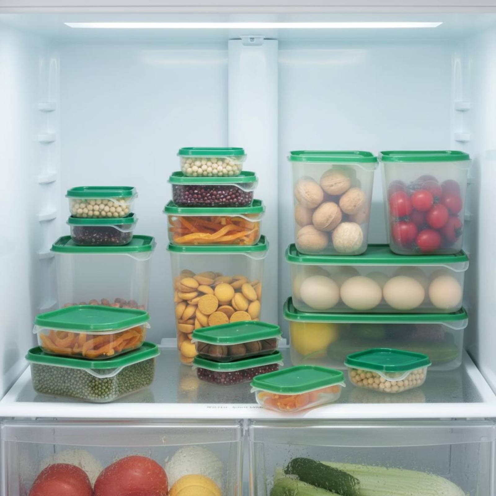 Food Storage Boxes - 17-teiliges Kühlschrank-Aufbewahrungsbox-Set Auslaufsichere Plastik-Lebensmittelbehälter mit Deckel