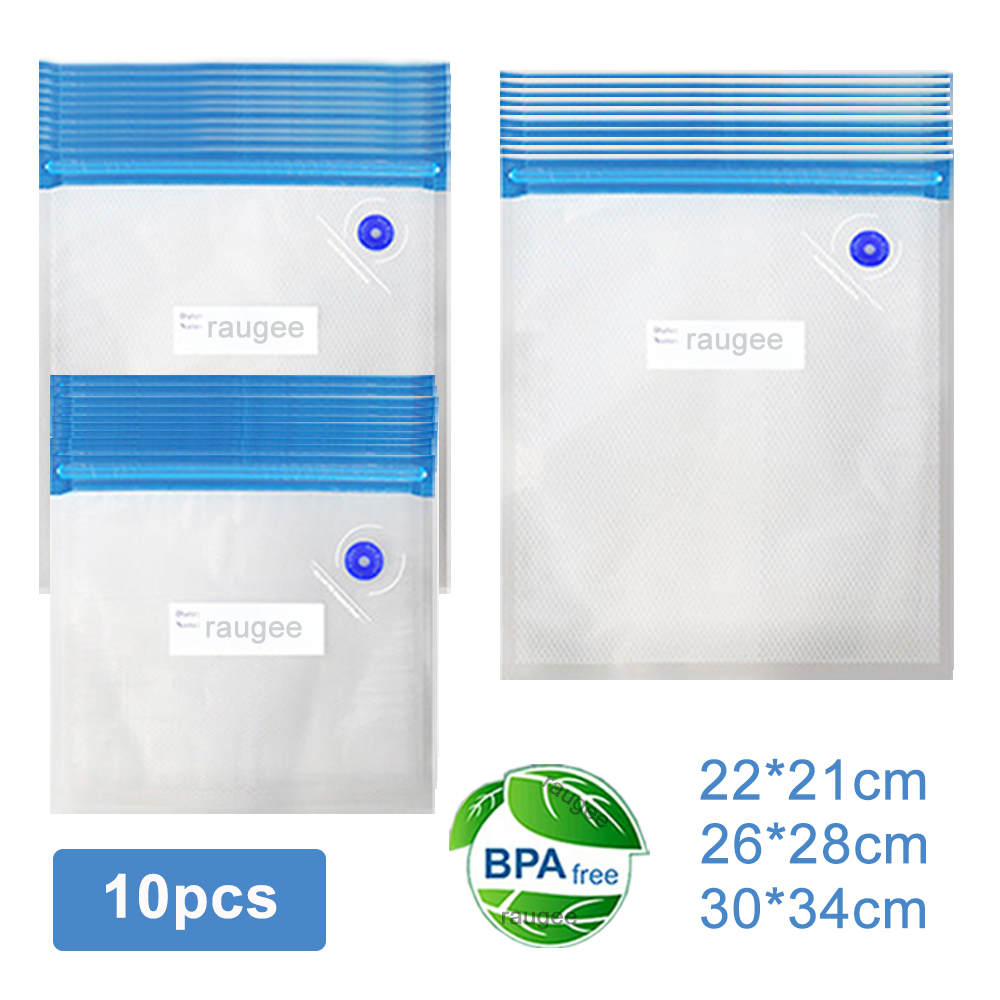 Food Storage Vacuum Seal Bags - Vakuumbeutel, wiederverwendbare Lebensmittel-Vakuumverpackungsbeutel, 10 Stück, vakuumversiegelte