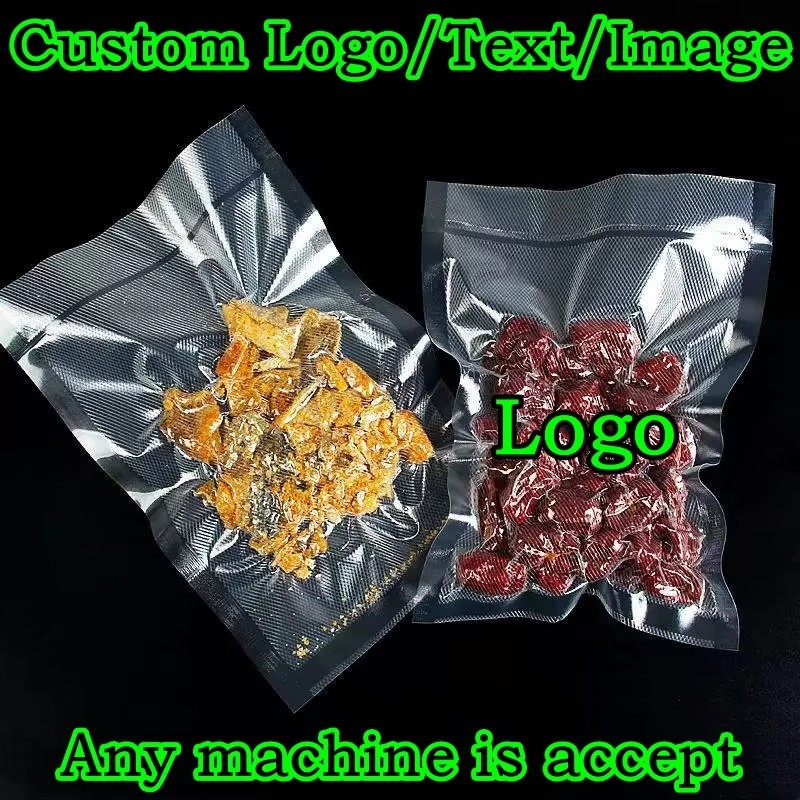 Food Storage Vacuum Seal Bags - Offene Vakuum-Heißsiegelbeutel zum Dämpfen, DIY-Logo, für