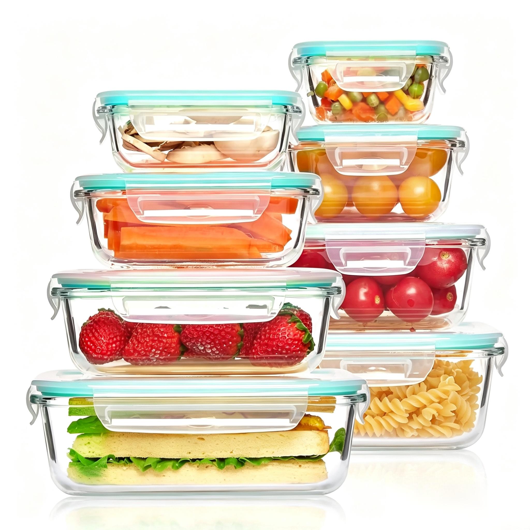 Food Storage Microwave Safe - Tragbarer Glas-Lebensmittelbehälter für die Küche -