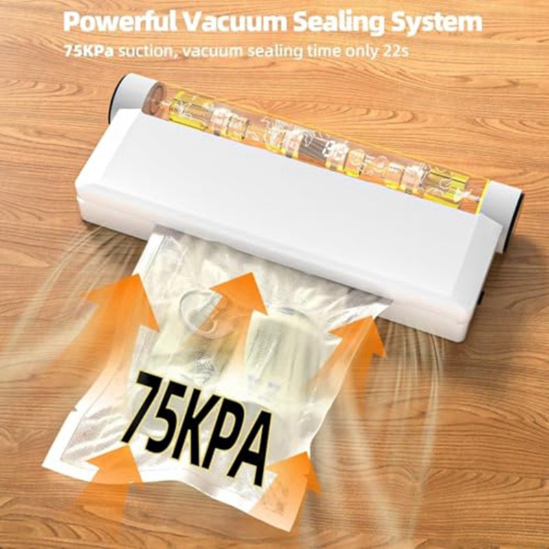 Food Storage Vacuum Seal Bags - M10K Lebensmittel-Vakuumiergerät, 75KPA Starke Saugkraft mit