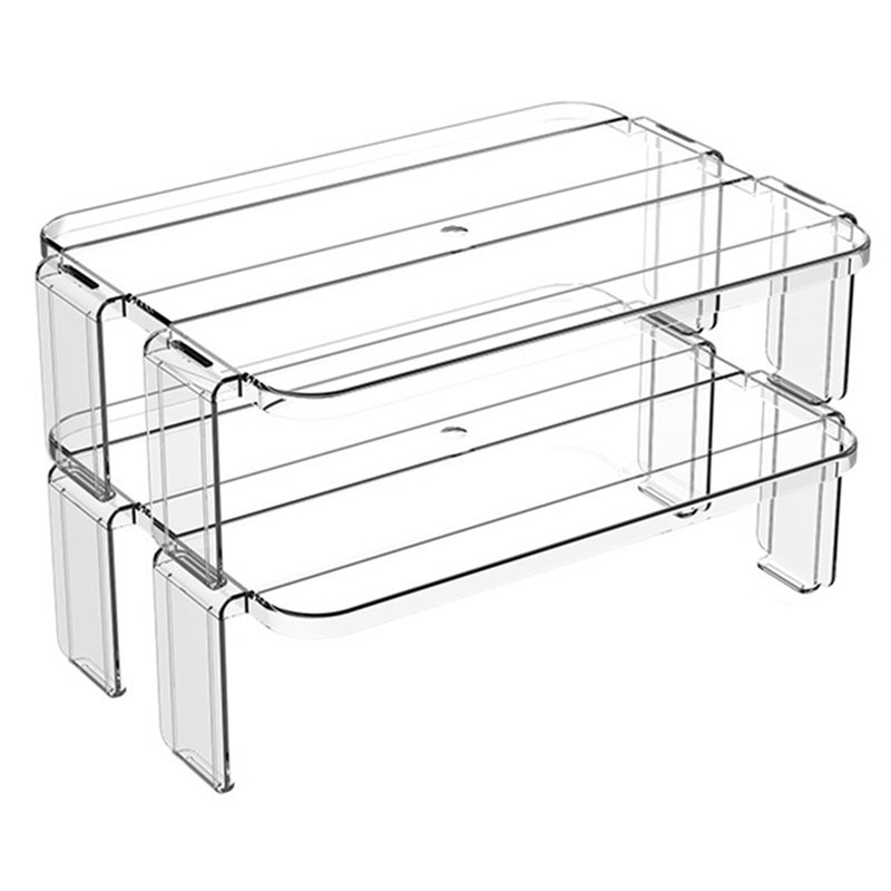 Food Storage Management - ABMR-Stapelbare Transparente Kühlschrank-Aufbewahrungsboxen, 2er-Pack Küchenregale für