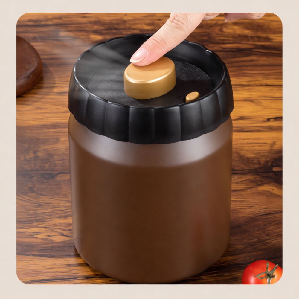 Food Storage Jars - Vakuumversiegelte Kaffeebohnen-Aufbewahrungsdose aus 304 Edelstahl, Lebensmittelbehälter