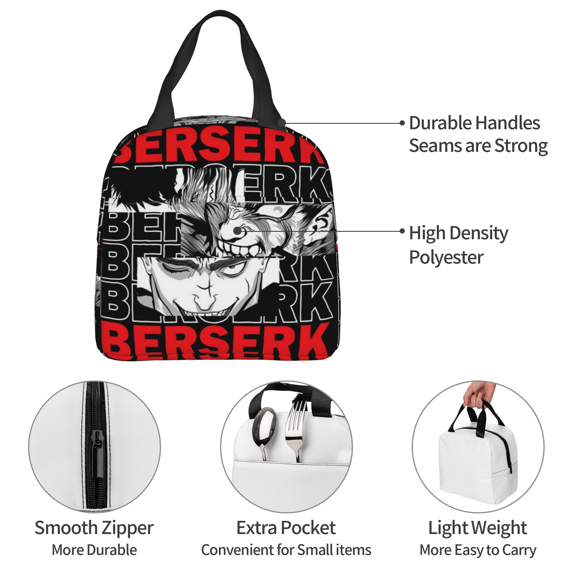 Food Storage Roll Bags - B-Berserks Thermoisolierte Lunchtasche mit Markenaufdruck „Warrior