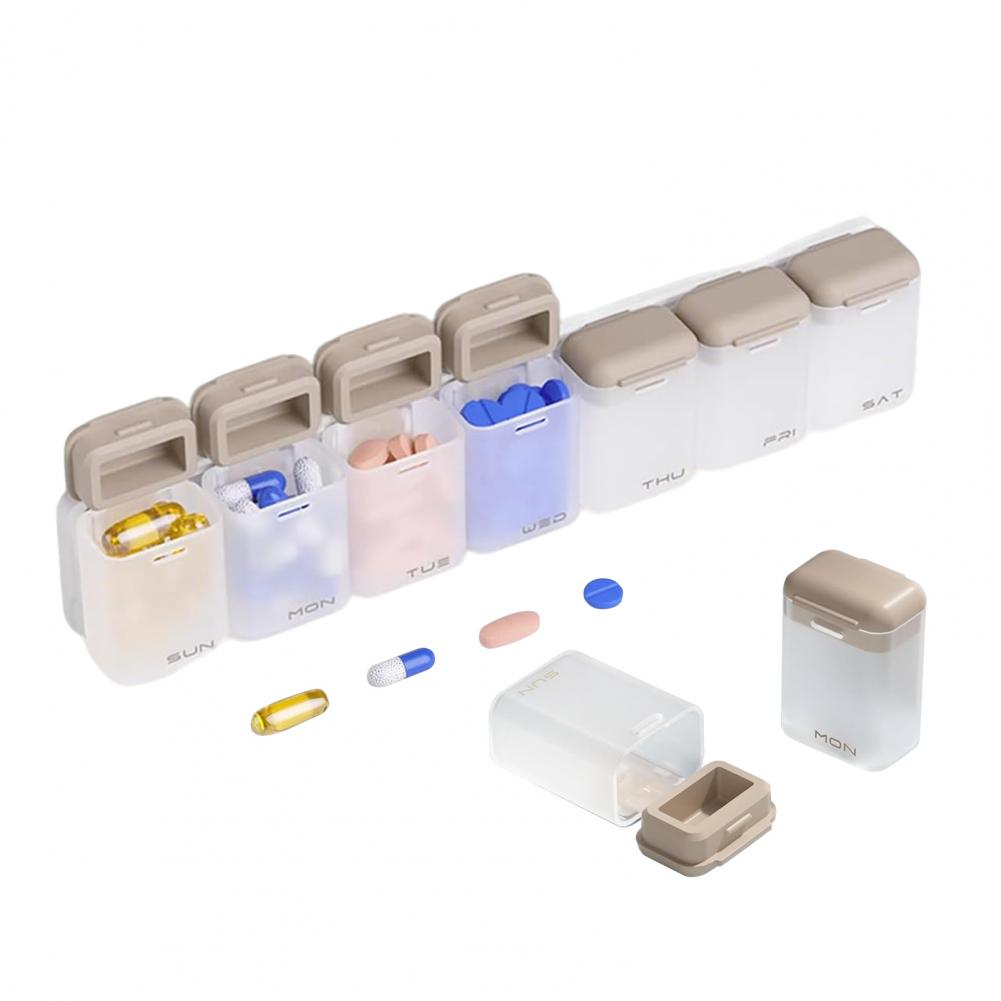 Food Storage Management - Magnetischer wöchentlicher Pillen-Organizer, Reise-Pillenetui, einmal täglicher