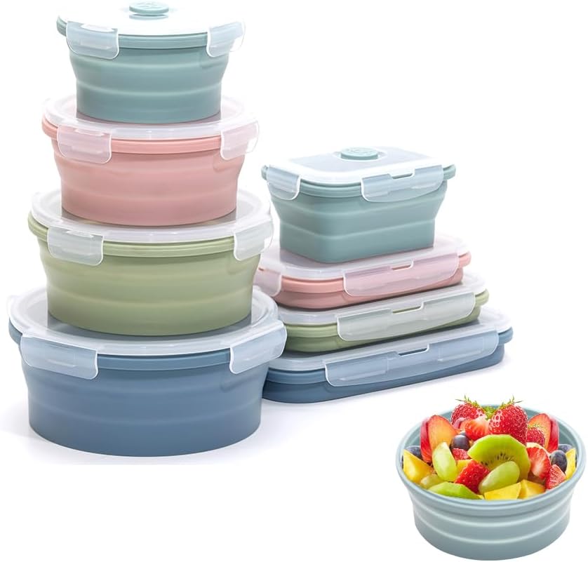 Food Storage Silicone - Zusammen klappbarer Silikon-Vorrats behälter für Lebensmittel