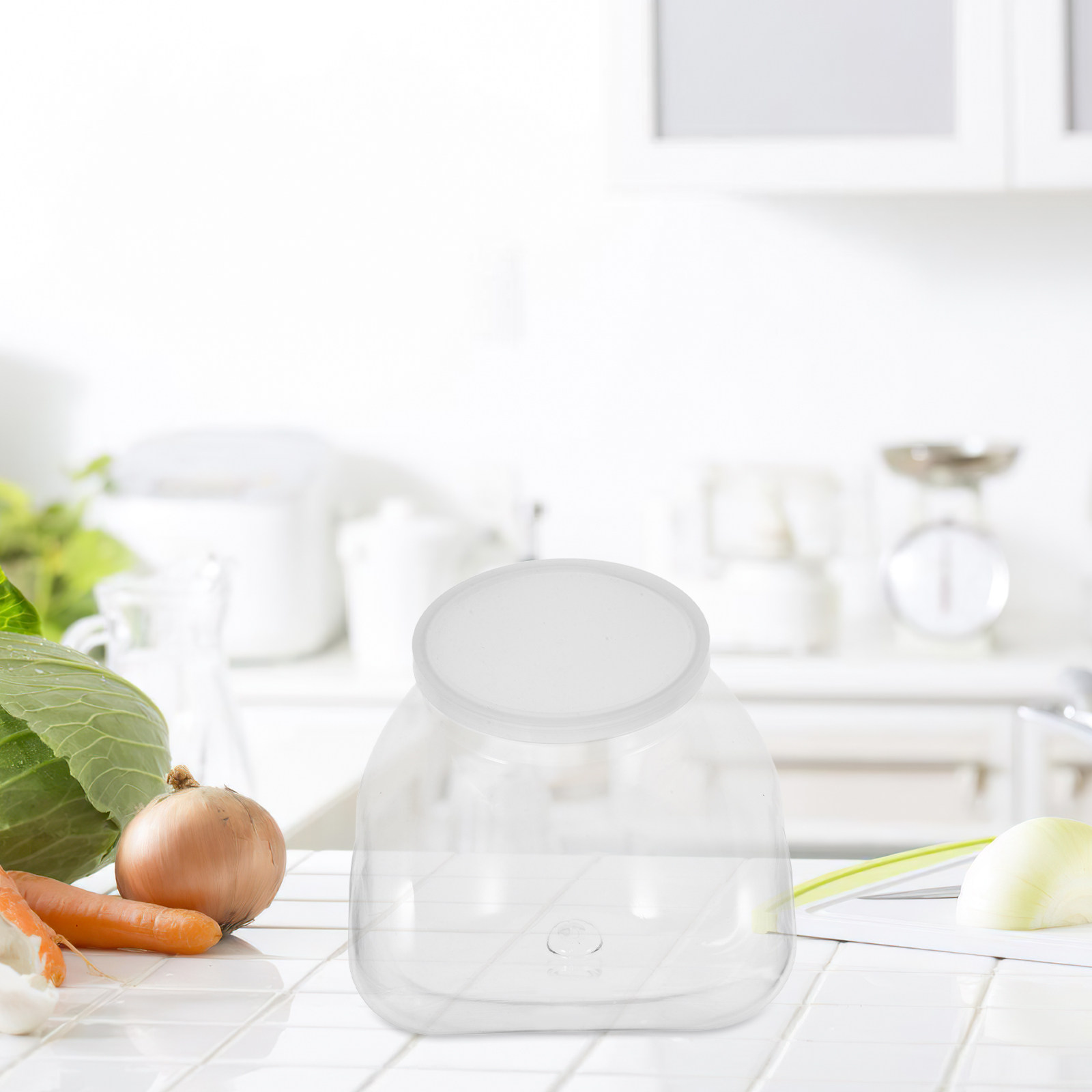 Food Storage Jars - Transparenter Kunststoffbehälter mit Weiter Öffnung, Auslaufsicher,