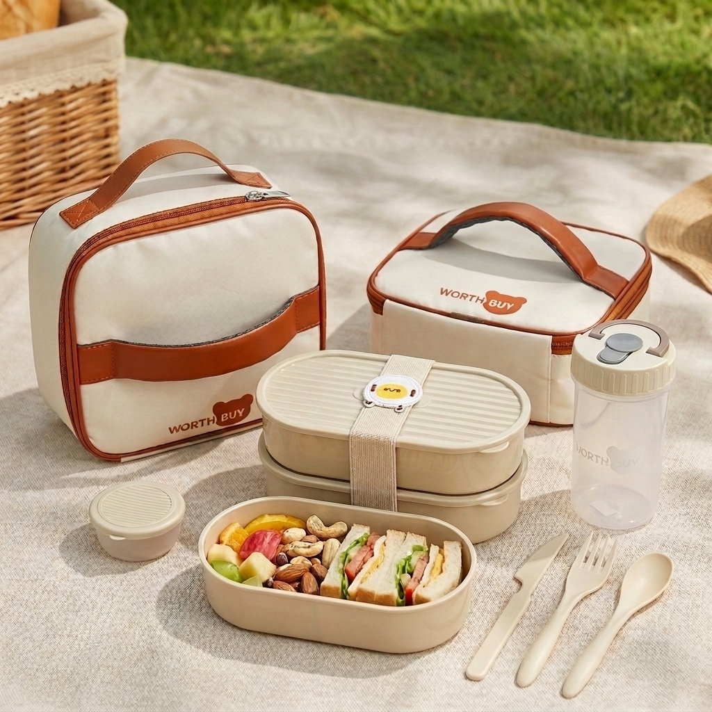 Food Storage Microwave Safe - 2-teiliges Set Wiederverwendbare Plastik-Lunchbox für Kinder