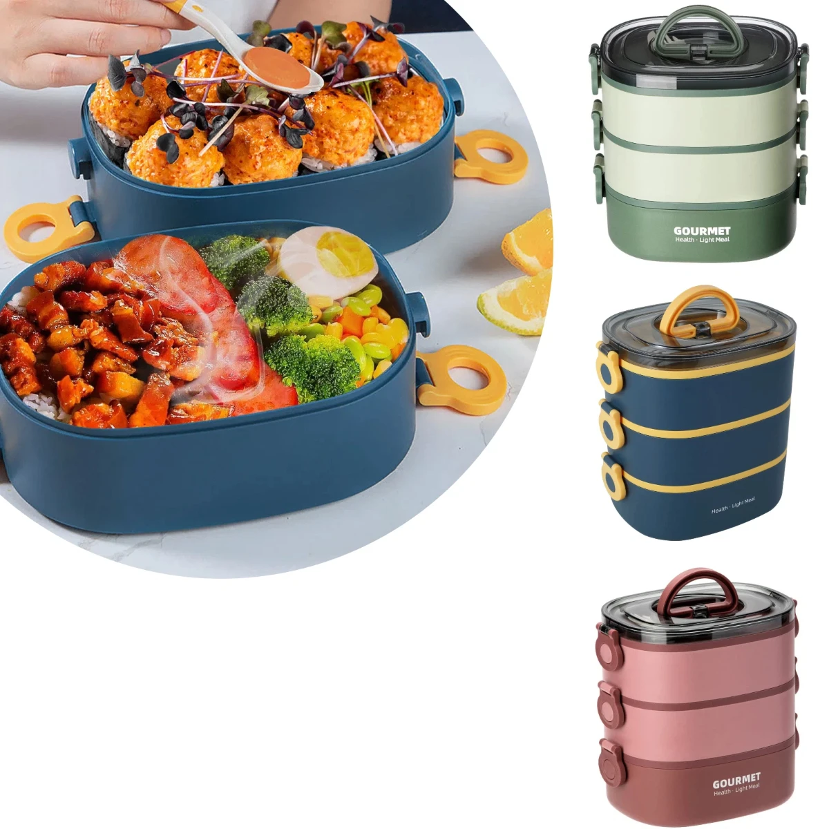 Food Storage To Keep Warm - Tragbare Lunchbox für Erwachsene, 2000 ml,