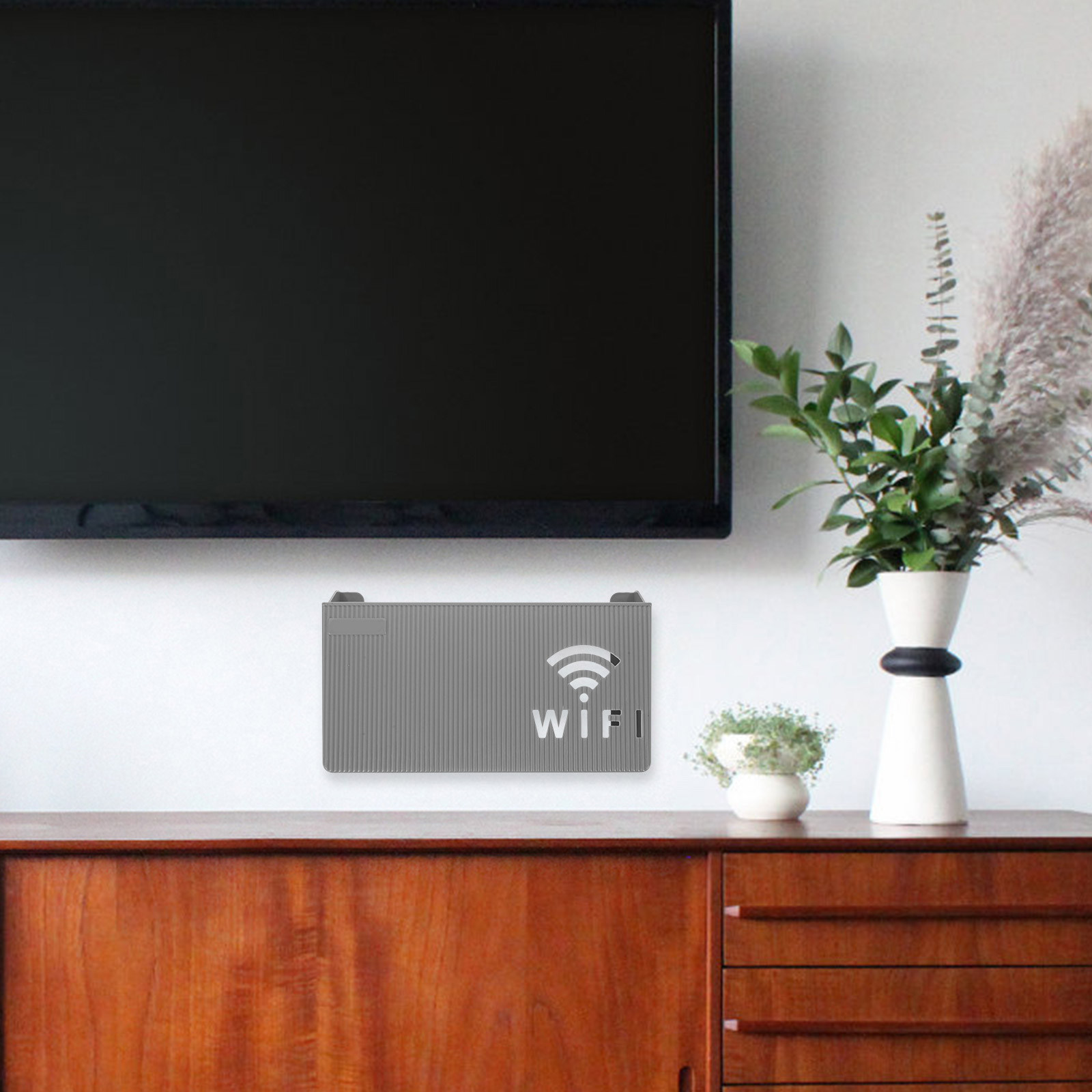 Food Storage Boxes - Wandmontierte Router-Aufbewahrungsbox aus robustem PP-Material, WLAN-Router-Halter,