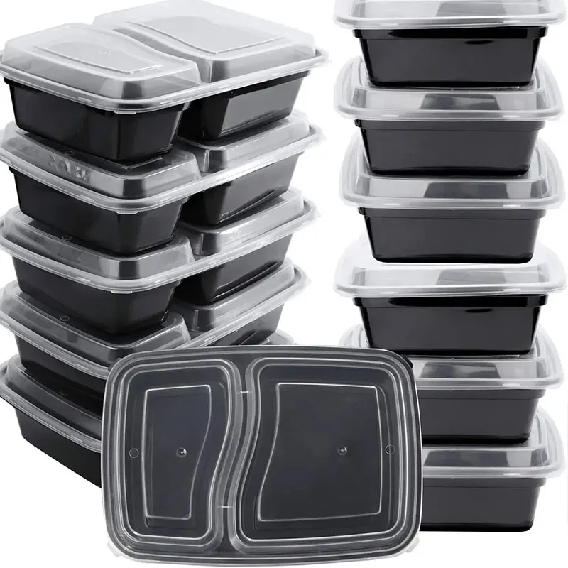 Food Storage Design - 10 Sets Einweg-Lebensmittelboxen mit Deckel, Mikrowellen-Lebensmittelaufbewahrungsboxen,