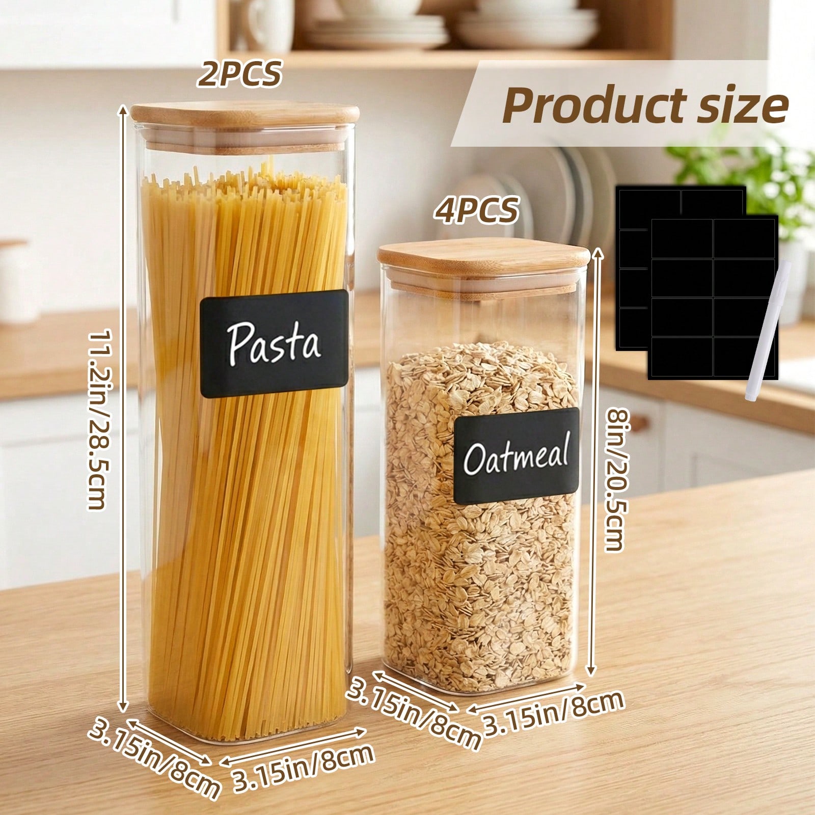 6/12 Stück Glas-Lebensmittelbe – Food Storage For Pantry Bewertung und Preis