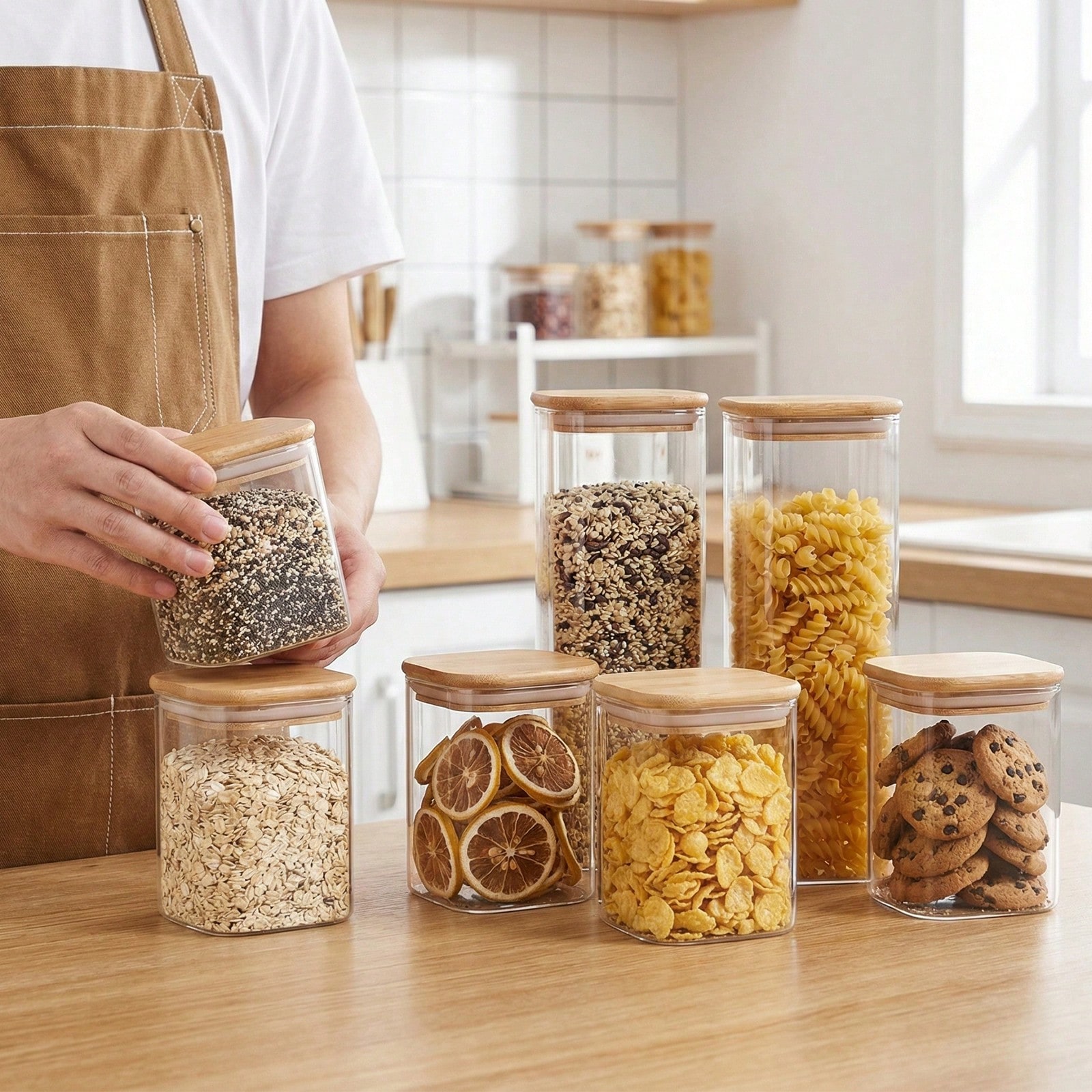 6/12 Stück Glas-Lebensmittelbe – Food Storage For Pantry Bewertung und Preis