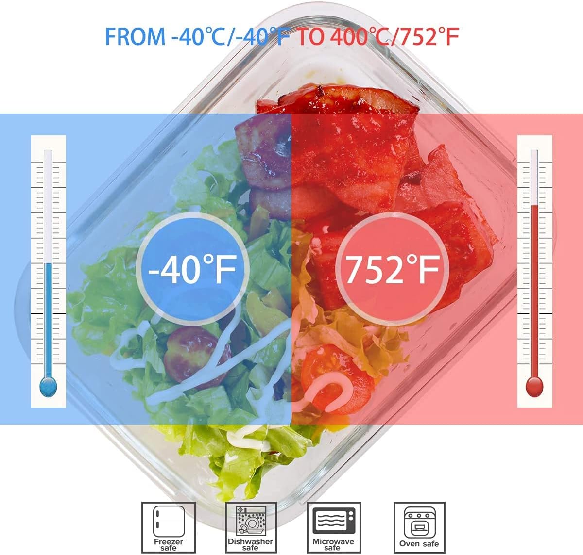 18-teiliges Glas-Lebensmittelb – Food Storage Microwave Safe Bewertung und Preis