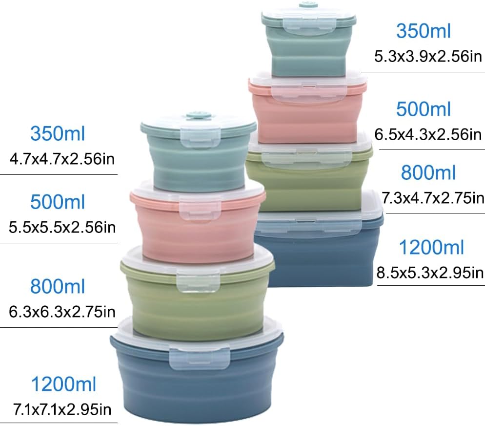 Zusammen klappbarer Silikon-Vo – Food Storage Silicone Bewertung und Preis