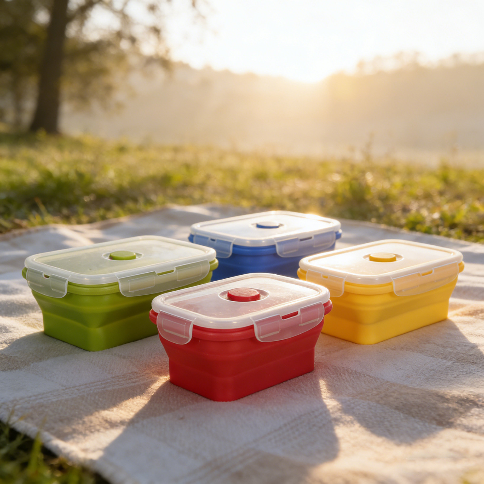 4 Stück faltbare Silikon-Lunch – Food Storage Silicone Bewertung und Preis