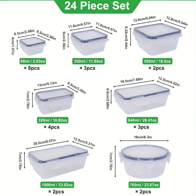 48-teiliges BPA-freies Lebensm – Food Storage Airtight Bewertung und Preis